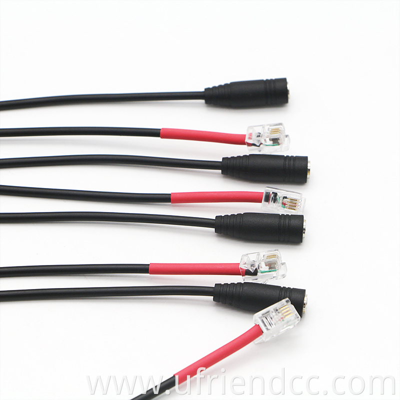 High Quality Factory Manufacture Waterproof Pvc 30Cm 4P4C RJ9/RJ10 To 3.5mm Female Headset Cable